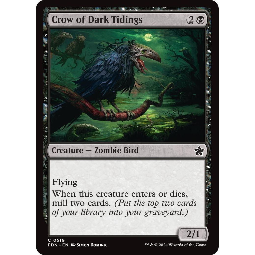 Image for Crow of Dark Tidings (519) (FDN) - Magic: The Gathering