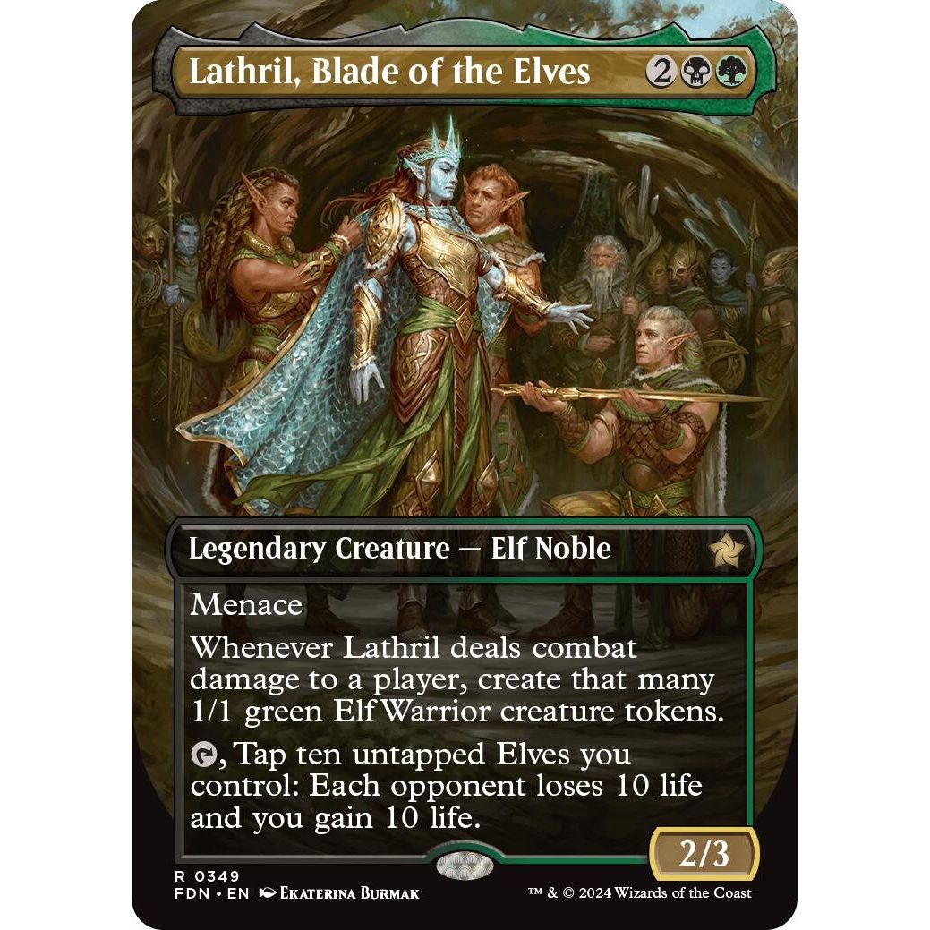 Image for Lathril, Blade of the Elves (Borderless) (349) (FDN) - Magic: The Gathering