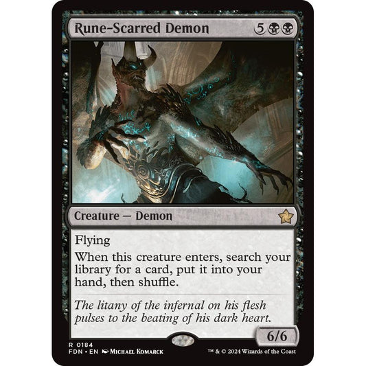 Image for Rune-Scarred Demon (184) (FDN) - Magic: The Gathering