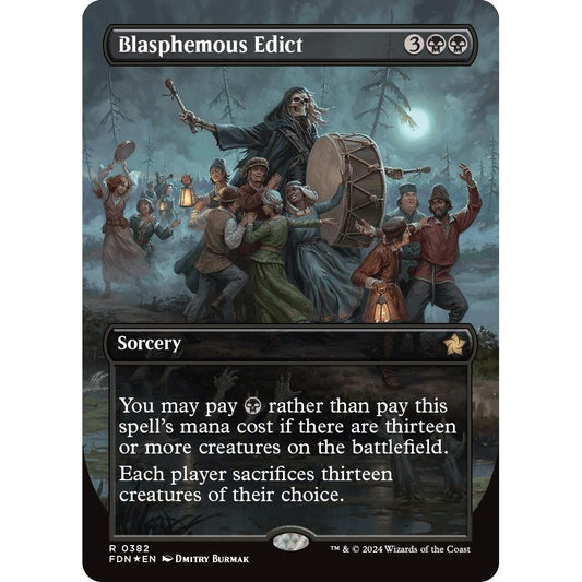 Image for Blasphemous Edict (Borderless) (Mana Foil) (382) (FDN) - Magic: The Gathering