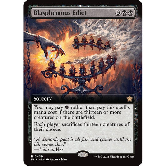 Image for Blasphemous Edict (Extended Art) (459) (FDN) - Magic: The Gathering