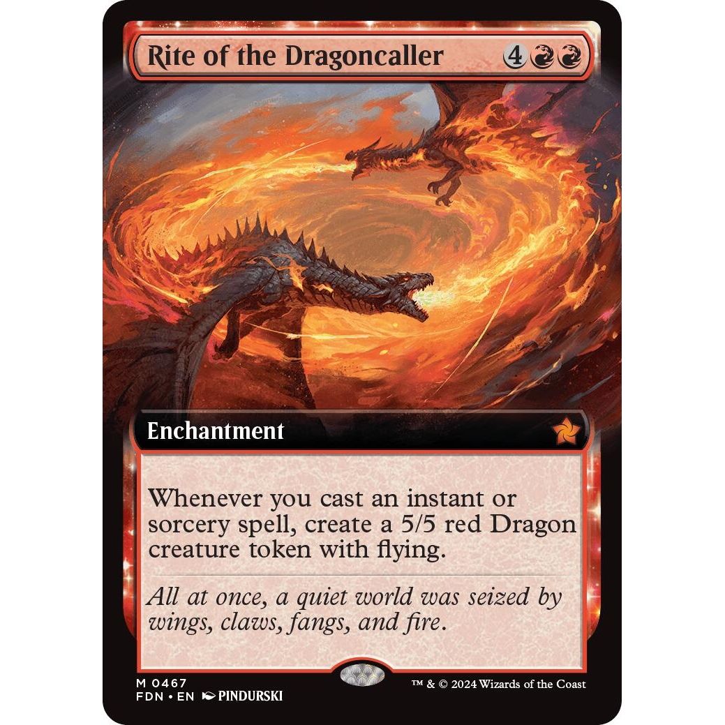 Image for Rite of the Dragoncaller (Extended Art) (467) (FDN) - Magic: The Gathering