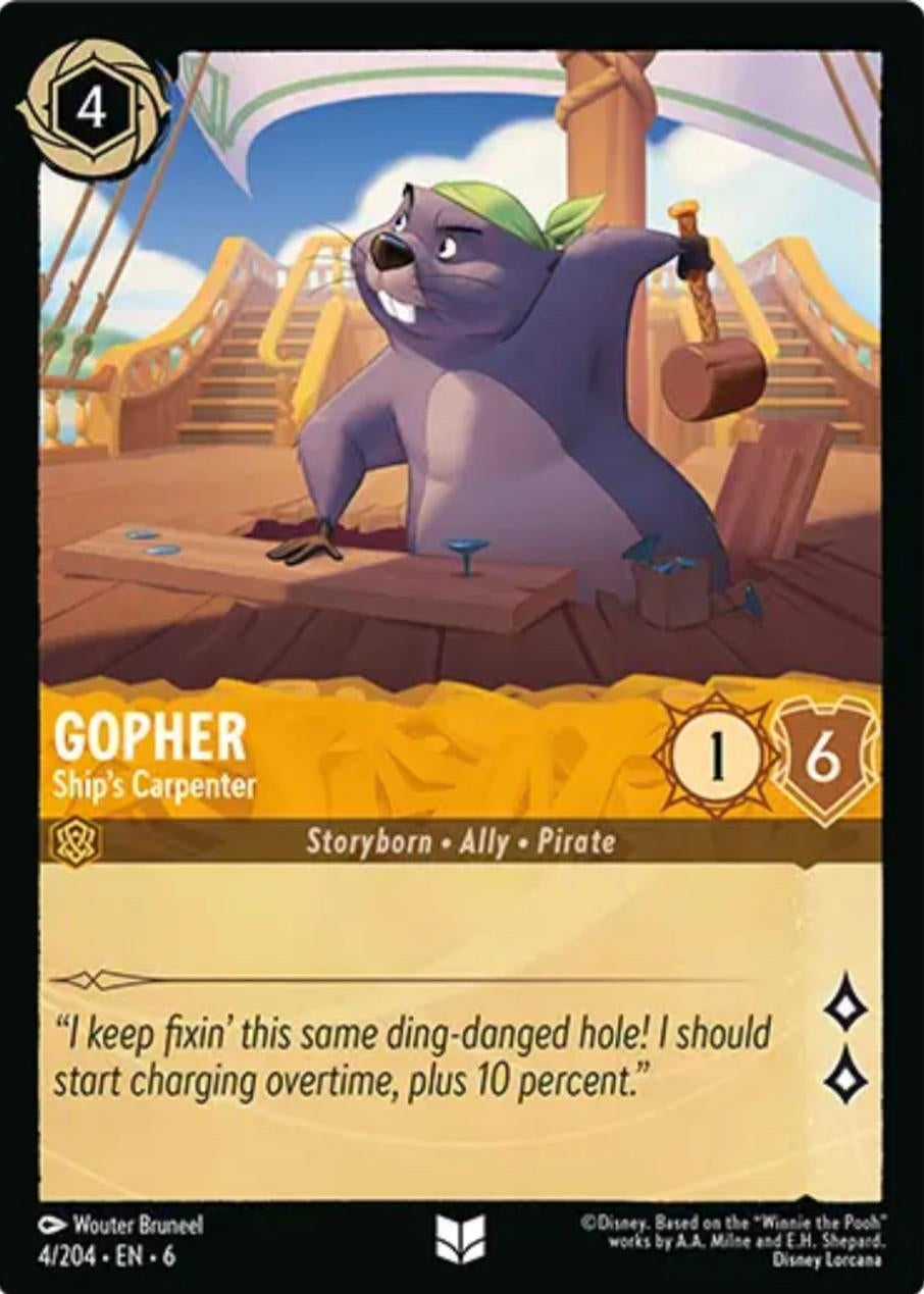 Image for Gopher - Ship's Carpenter (4/204) (6) - Disney Lorcana