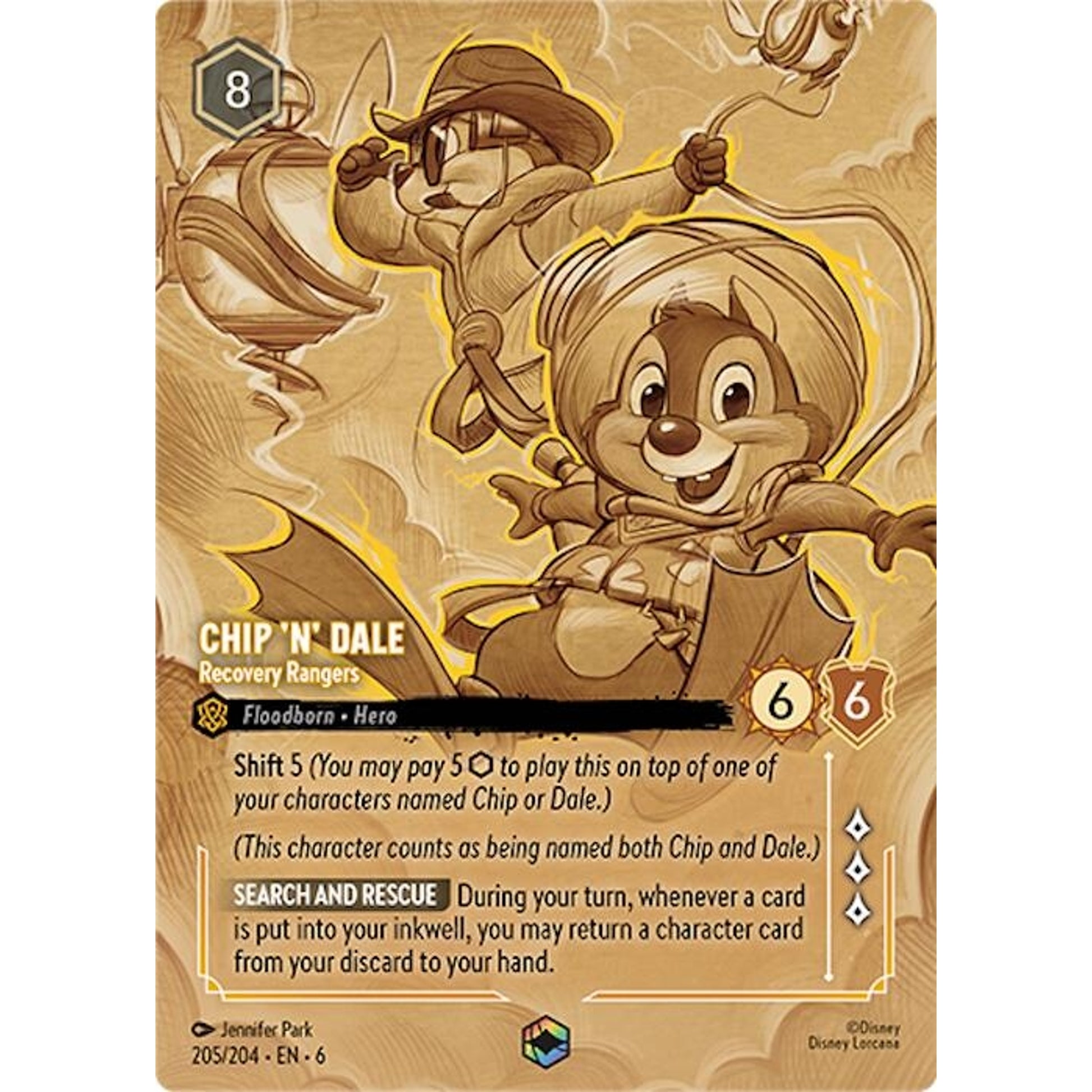 Image for Chip 'n' Dale - Recovery Rangers (Enchanted) (205/204) (6) - Disney Lorcana