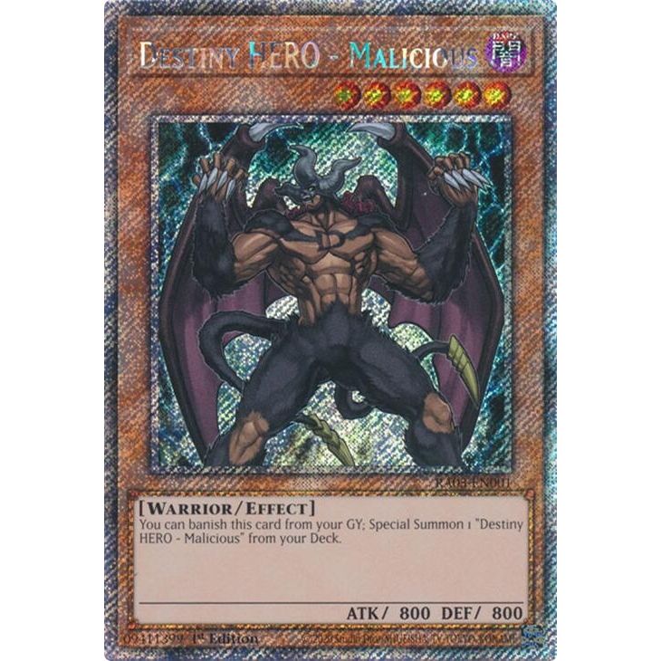 Image for Destiny HERO - Malicious (Platinum Secret Rare) (RA03-EN001) - YuGiOh