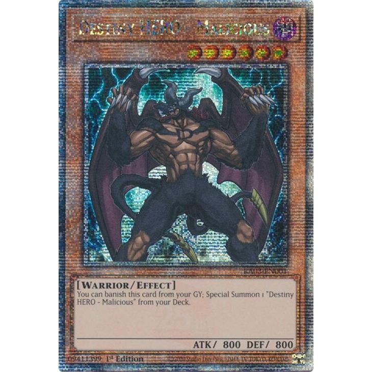 Image for Destiny HERO - Malicious (Quarter Century Secret Rare) (RA03-EN001) - YuGiOh