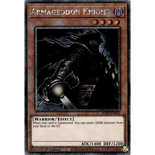 Image for Armageddon Knight (Platinum Secret Rare) (RA03-EN002) - YuGiOh