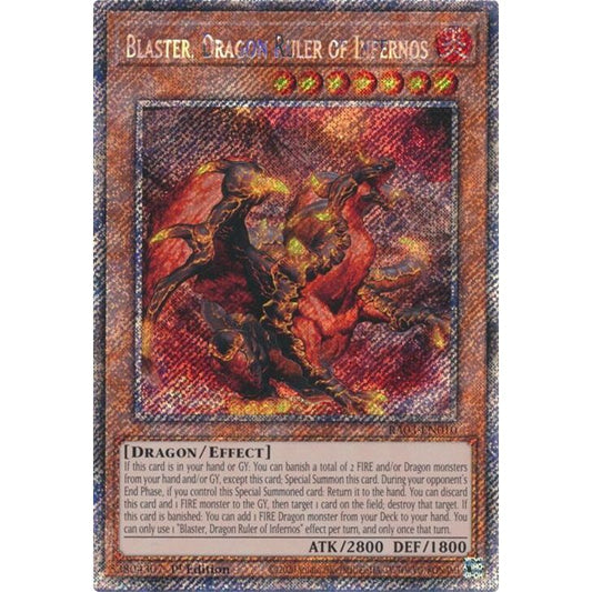 Image for Blaster, Dragon Ruler of Infernos (Platinum Secret Rare) (RA03-EN010) - YuGiOh