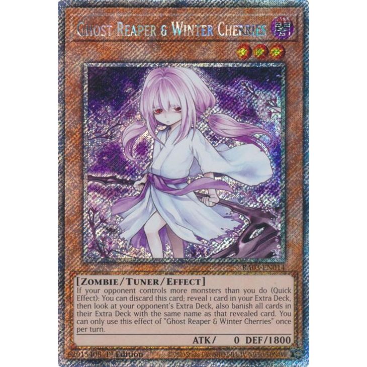 Image for Ghost Reaper & Winter Cherries (Alternate Art) (Platinum Secret Rare) (RA03-EN014) - YuGiOh