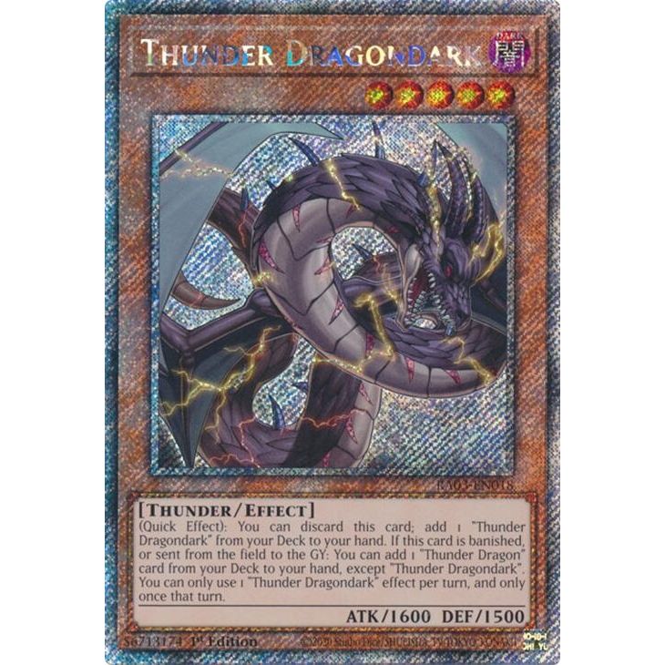 Image for Thunder Dragondark (Platinum Secret Rare) (RA03-EN018) - YuGiOh