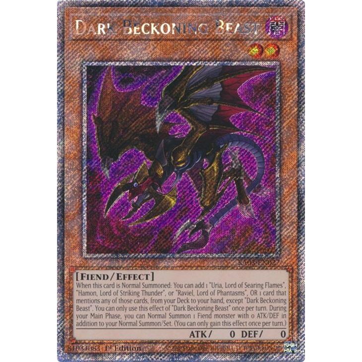 Image for Dark Beckoning Beast (Platinum Secret Rare) (RA03-EN027) - YuGiOh