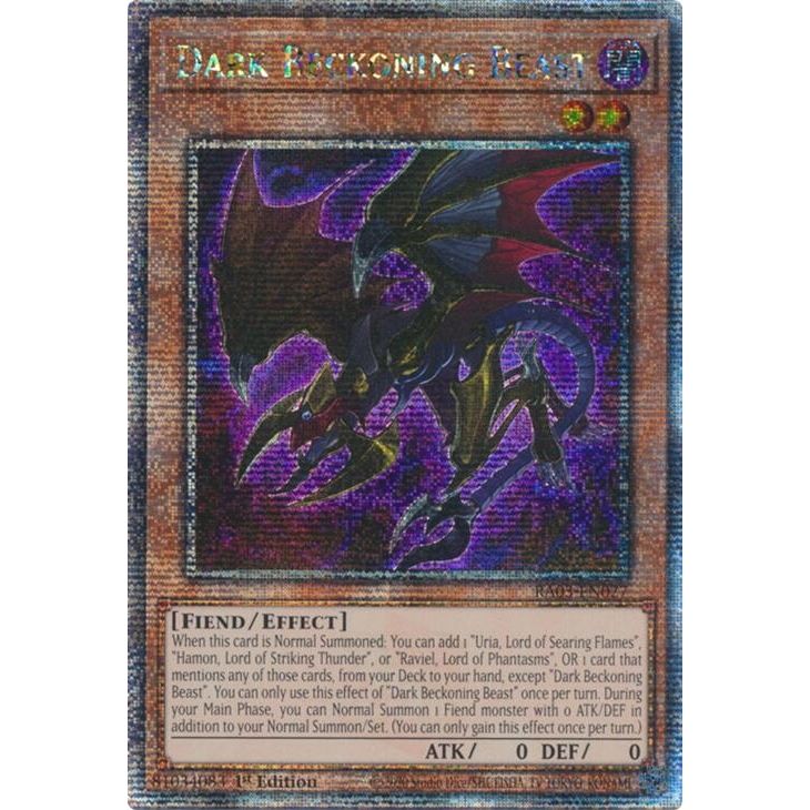 Image for Dark Beckoning Beast (Quarter Century Secret Rare) (RA03-EN027) - YuGiOh