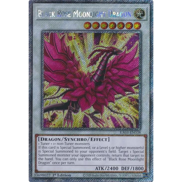Image for Black Rose Moonlight Dragon (Platinum Secret Rare) (RA03-EN038) - YuGiOh