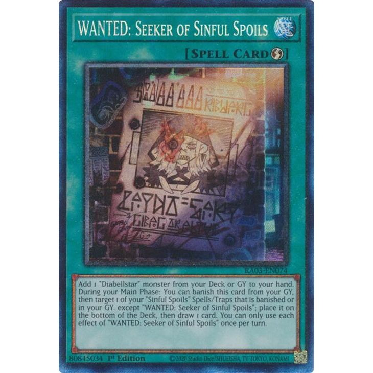 Image for WANTED: Seeker of Sinful Spoils (PCR) (RA03-EN074) - YuGiOh