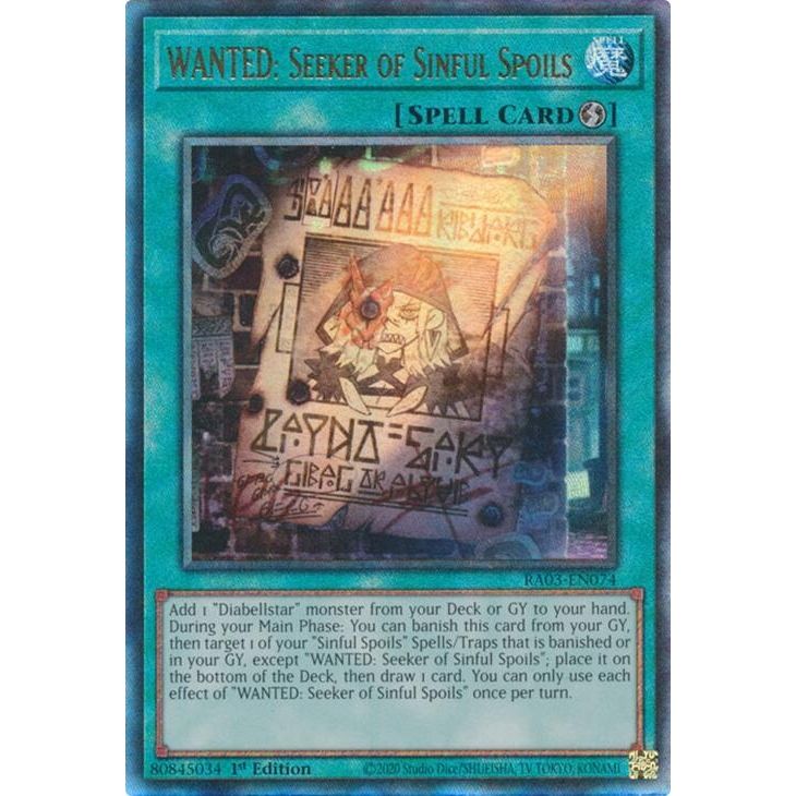 Image for WANTED: Seeker of Sinful Spoils (PUR) (RA03-EN074) - YuGiOh