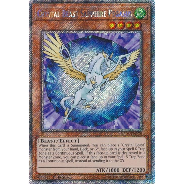 Image for Crystal Beast Sapphire Pegasus (Platinum Secret Rare) (RA03-EN179) - YuGiOh