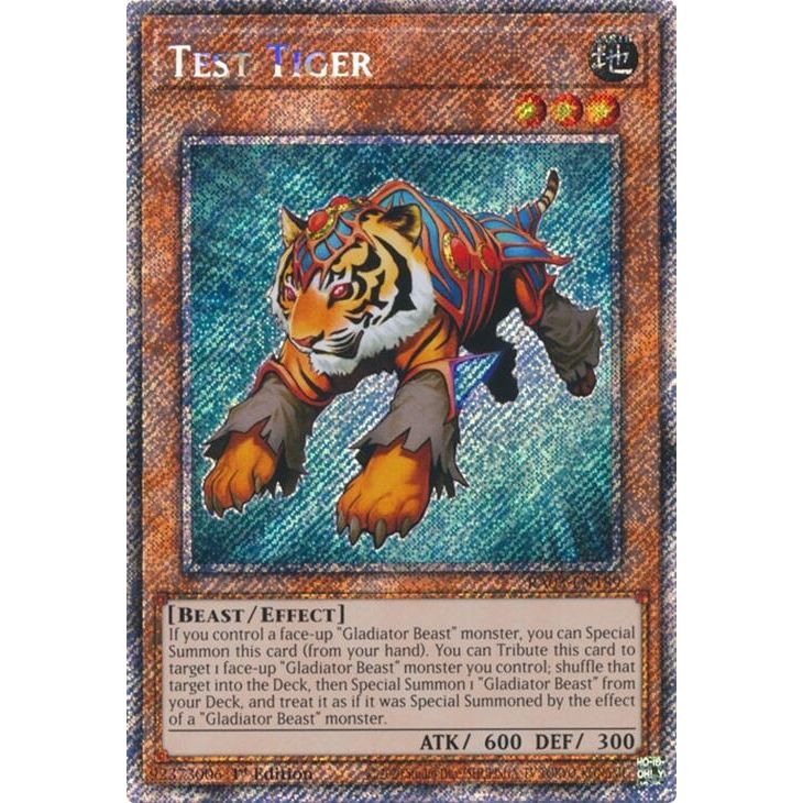 Image for Test Tiger (Platinum Secret Rare) (RA03-EN189) - YuGiOh