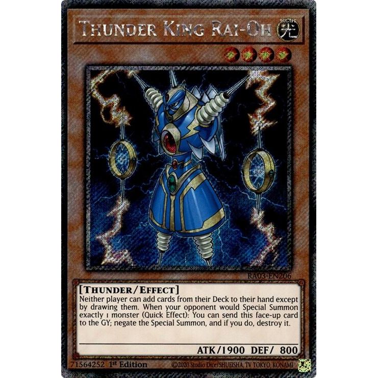 Image for Thunder King Rai-Oh (Platinum Secret Rare) (RA03-EN206) - YuGiOh