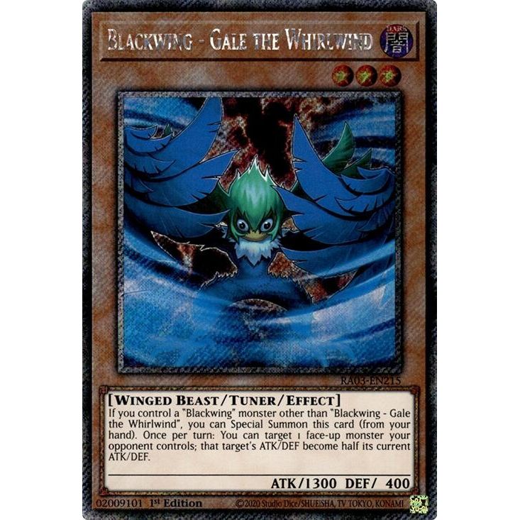 Image for Blackwing - Gale the Whirlwind (Platinum Secret Rare) (RA03-EN215) - YuGiOh