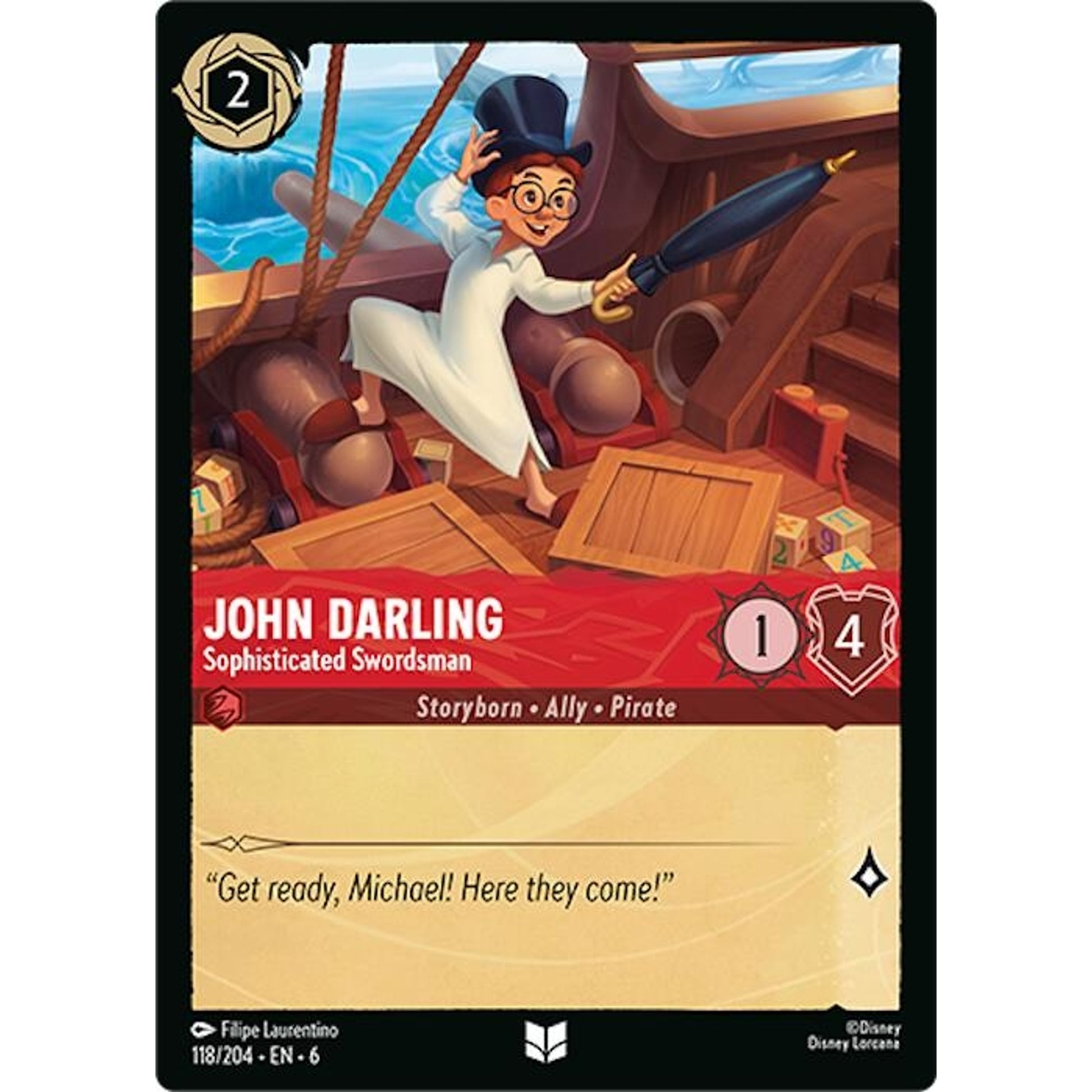 Image for John Darling - Sophisticated Swordsman (118/204) (6) - Disney Lorcana