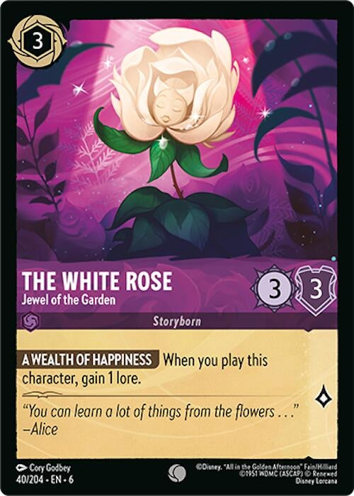 Image for The White Rose - Jewel of the Garden (40/204) (6) - Disney Lorcana