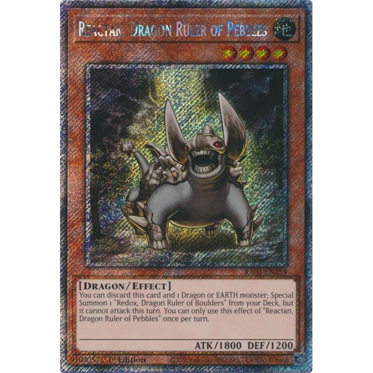 Image for Reactan, Dragon Ruler of Pebbles (Platinum Secret Rare) (RA03-EN254) - YuGiOh