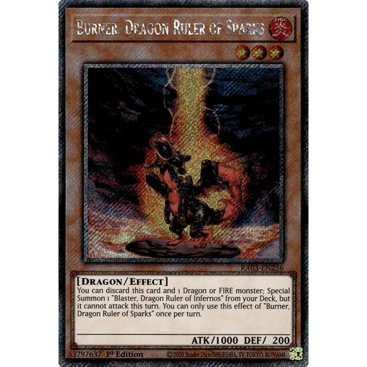 Image for Burner, Dragon Ruler of Sparks (Platinum Secret Rare) (RA03-EN256) - YuGiOh