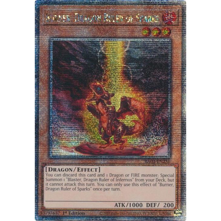 Image for Burner, Dragon Ruler of Sparks (Quarter Century Secret Rare) (RA03-EN256) - YuGiOh