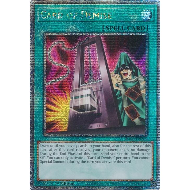 Image for Card of Demise (Quarter Century Secret Rare) (RA03-EN265) - YuGiOh