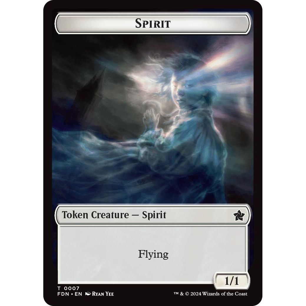 Image for Spirit // Cat (0001) Doubled-Sided Token (1 // 7) (FDN) - Magic: The Gathering