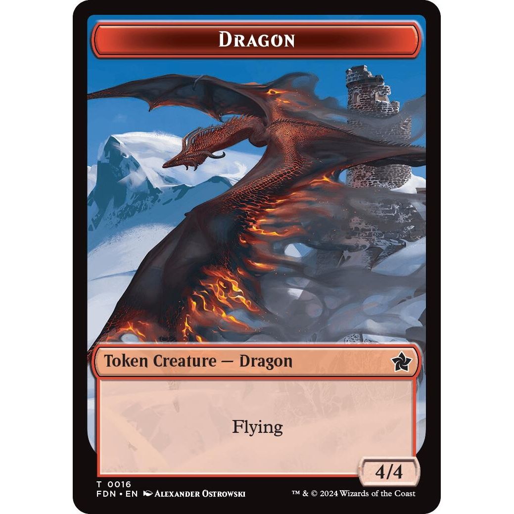 Image for Dragon (0016) // Dragon (0017) Doubled-Sided Token (16 // 17) (FDN) - Magic: The Gathering
