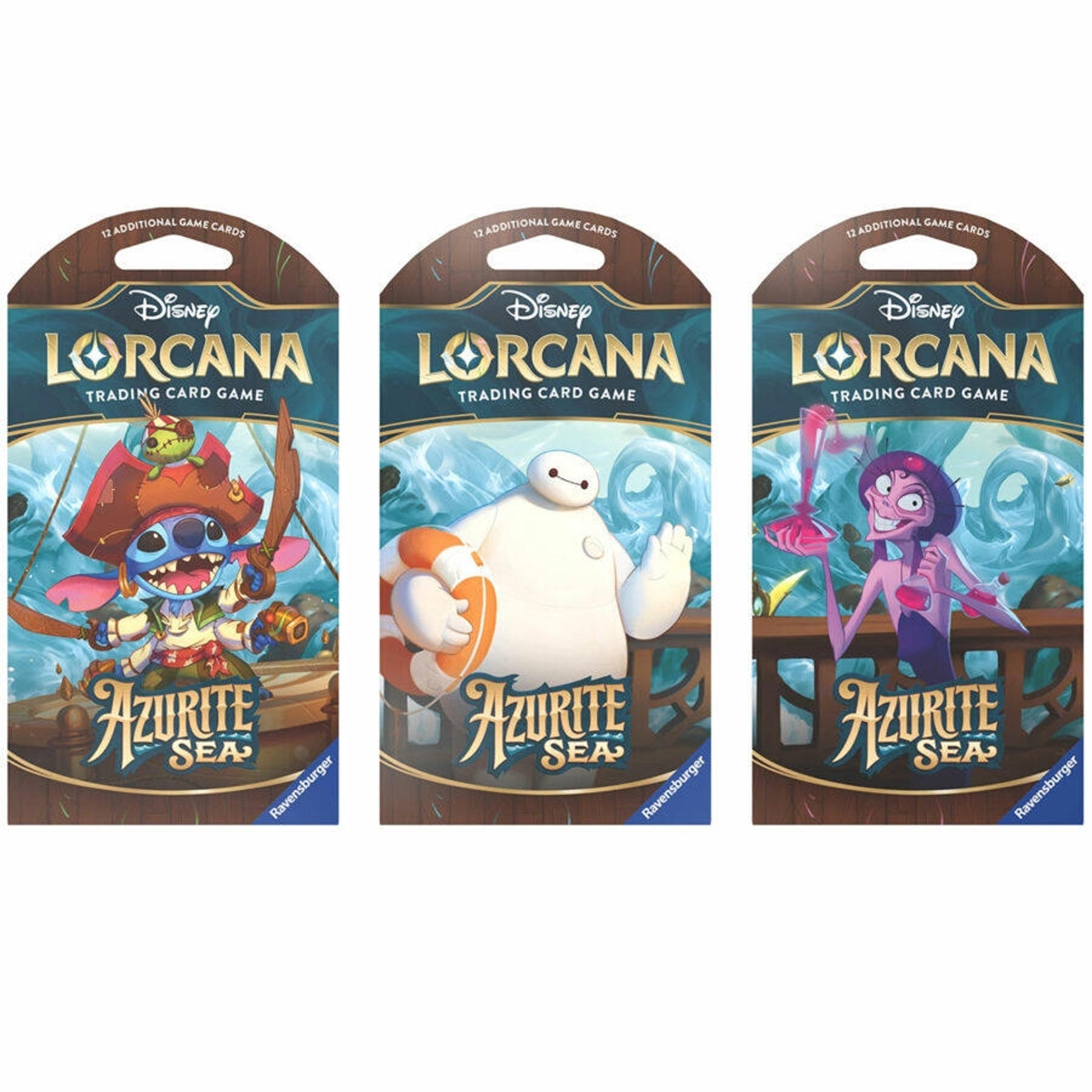 Image for Disney Lorcana: Azurite Sea Sleeved Booster Pack Art Bundle [Set of 3] - Disney Lorcana