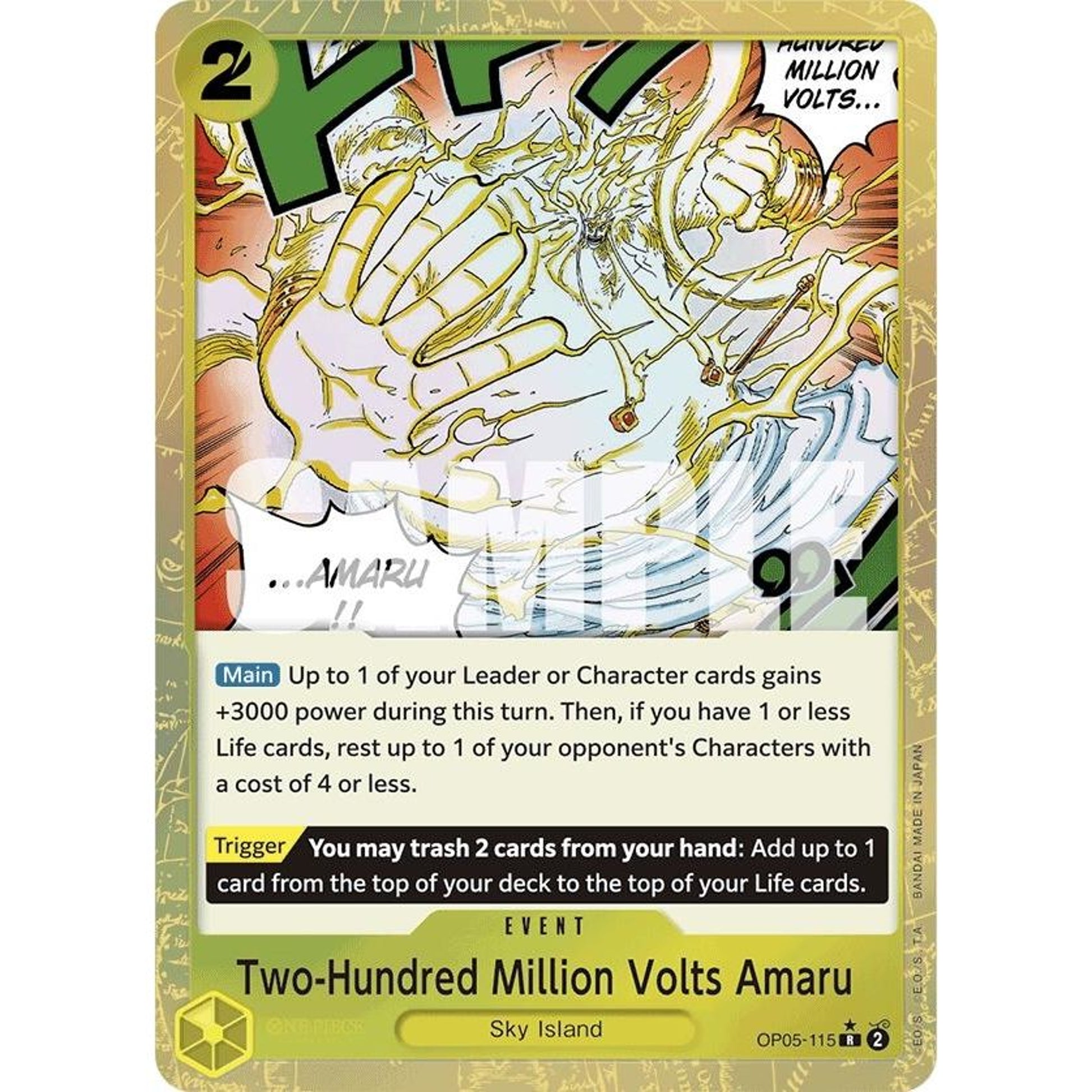 Image for Two-Hundred Million Volts Amaru (Textured Foil) (OP05-115) (PRB-01) - One Piece Card Game