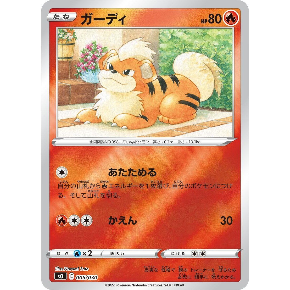 Image for Growlithe (005/030) (s0) - Pokemon Japan