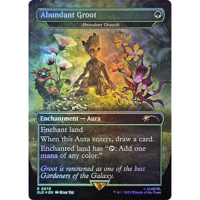Image for Abundant Groot - Abundant Growth (Rainbow Foil) (870) (SLD) - Magic: The Gathering