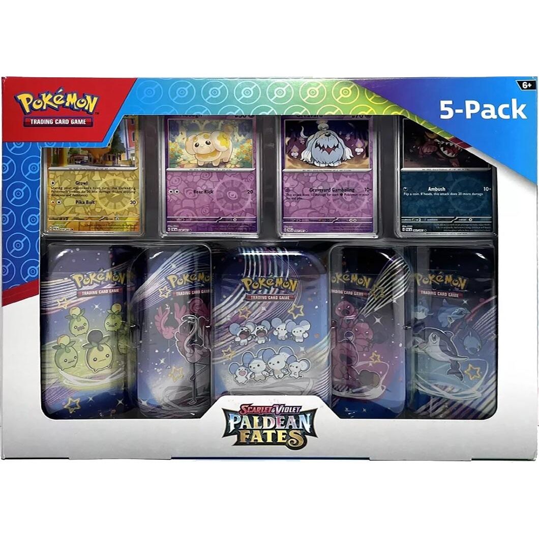 Image for Costco Pokemon Scarlet & Violet Paldean Fates Mini Tin 5-pack - Pokemon
