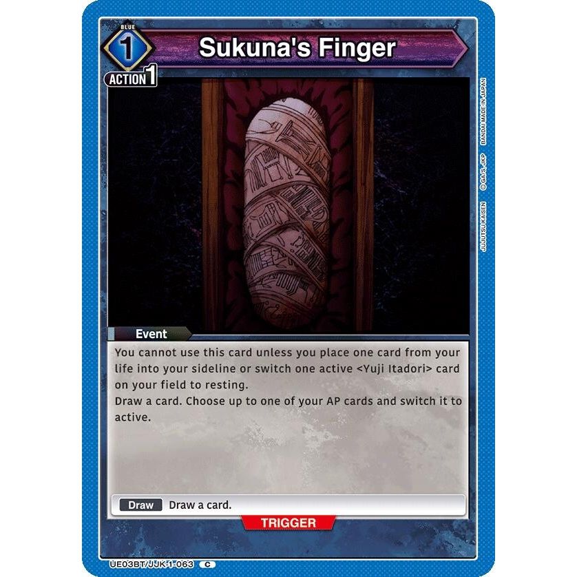 Image for Sukuna's Finger (UE03BT/JJK-1-063) (UE03BT) - Union Arena