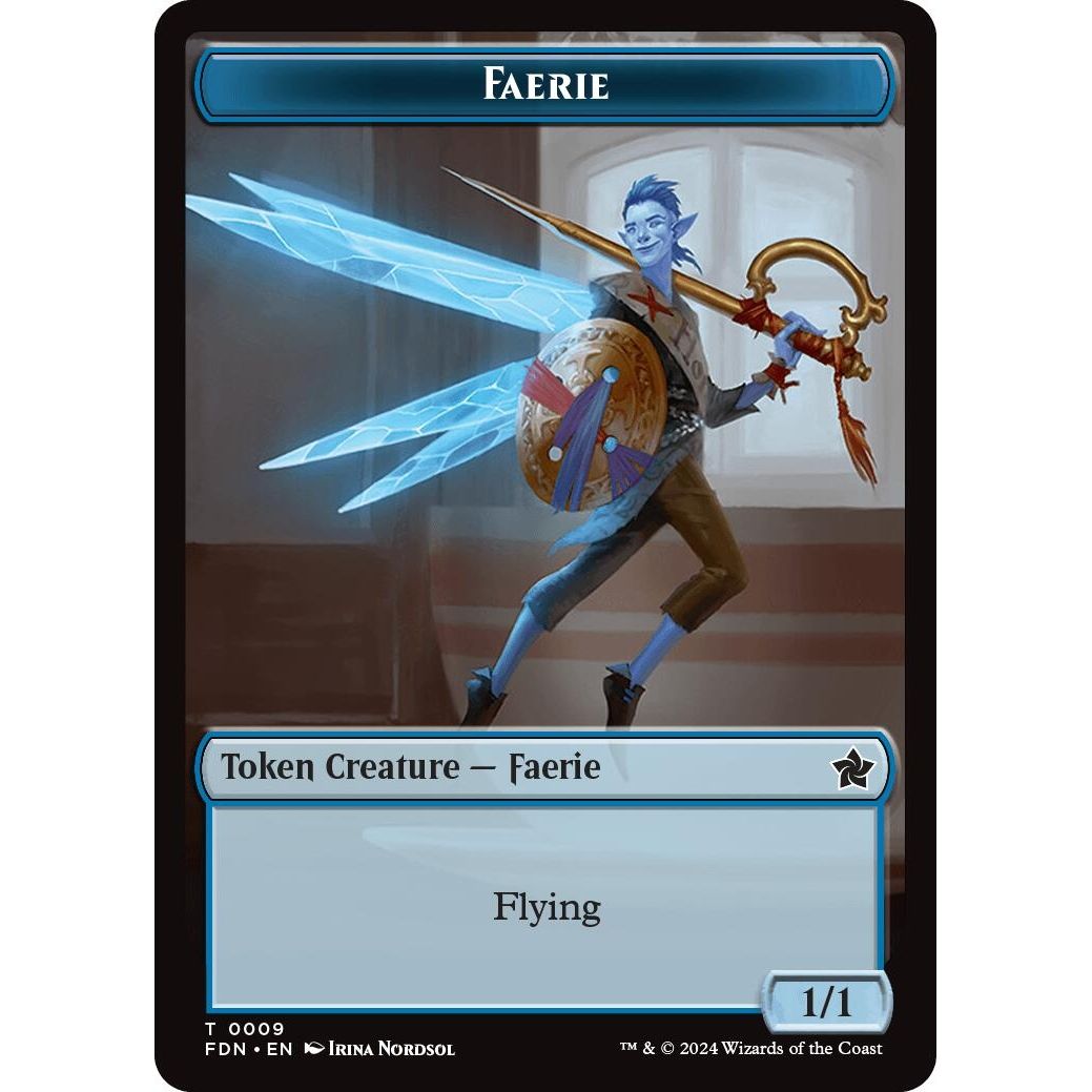 Image for Faerie // Zombie Double-Sided Token (9 // 15) (FDN) - Magic: The Gathering