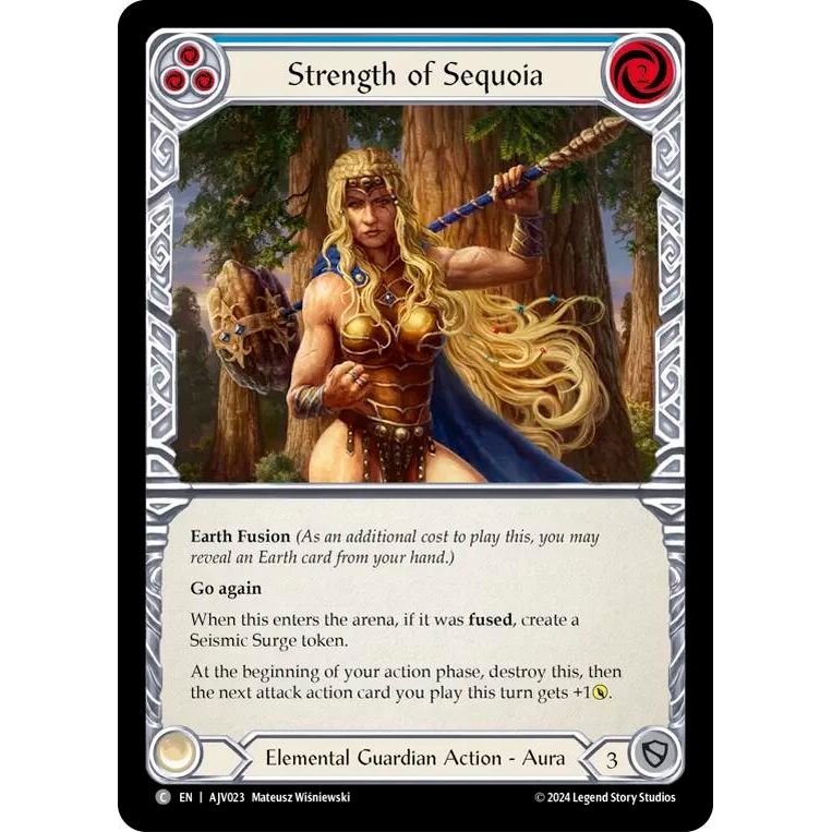 Image for Strength of Sequoia (Blue) (AJV023) - Flesh and Blood TCG