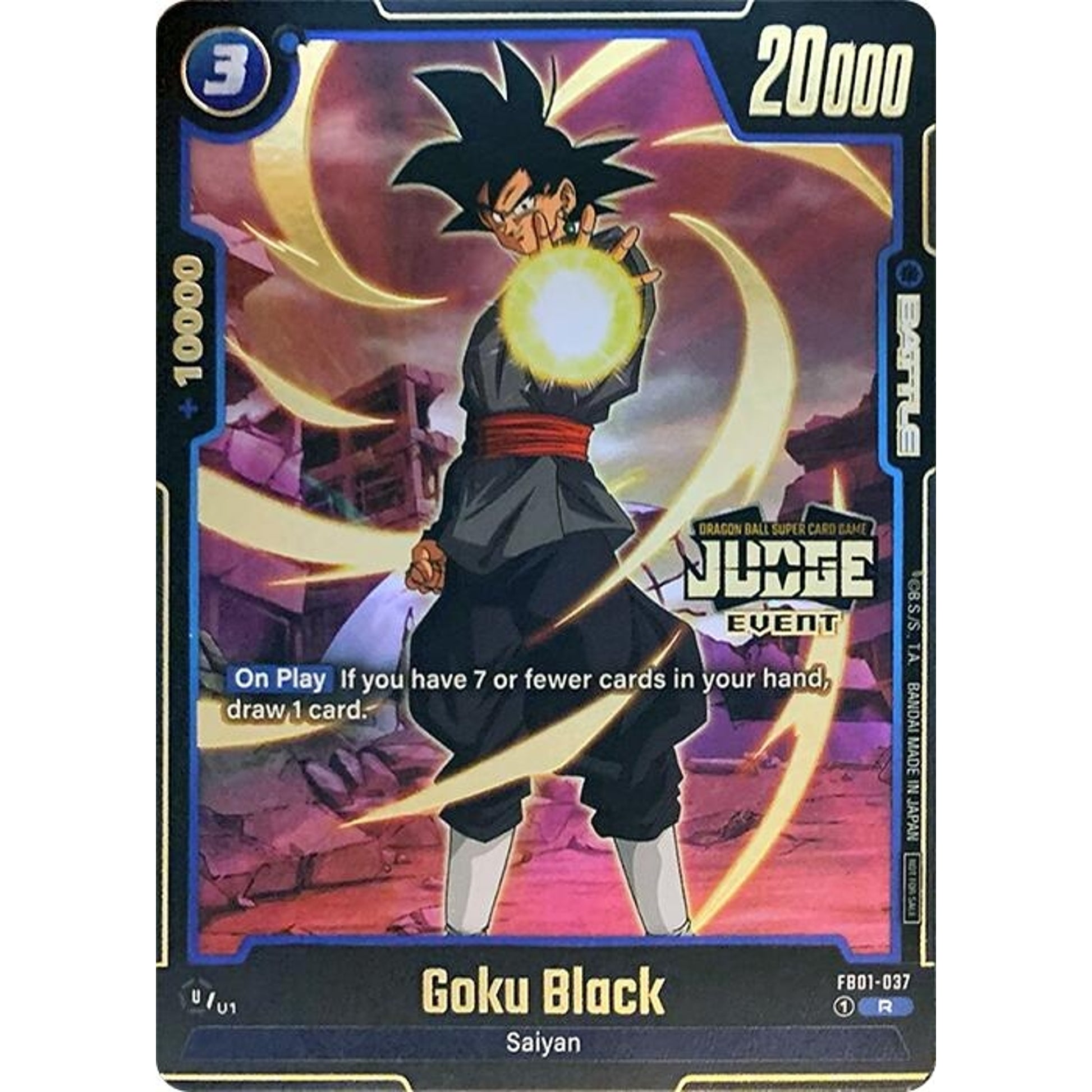 Image for Goku Black - FB01-037 (Judge Pack (Event Judge) 01) (FB01-037) (DBSFW_TPR) - Dragon Ball Super: Fusion World