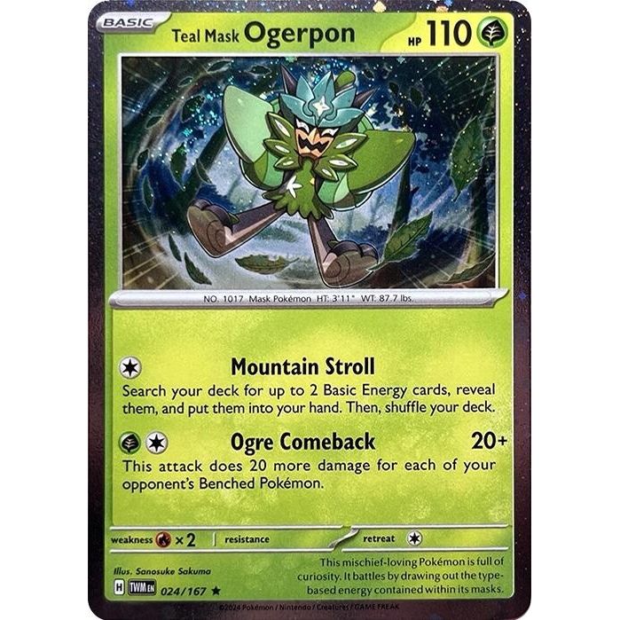 Image for Teal Mask Ogerpon (Cosmos Holo) (024/167) (MCAP) - Pokemon