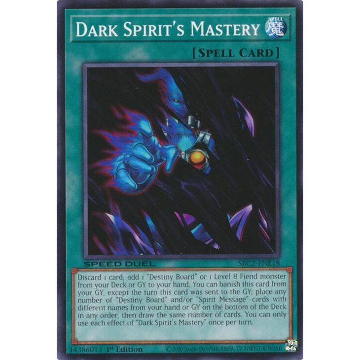 Image for Dark Spirit's Mastery (SBC2-ENE18) (SBC2) - YuGiOh