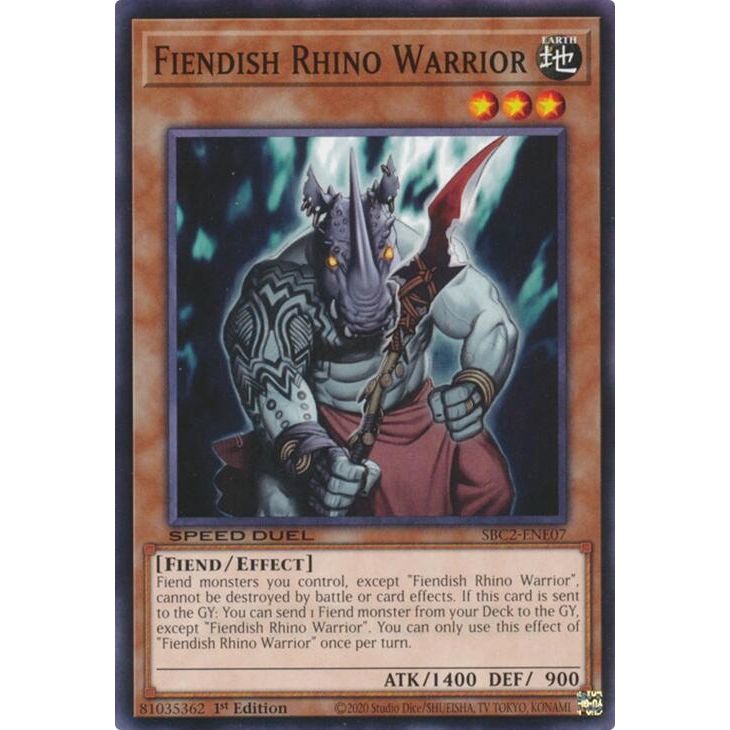 Image for Fiendish Rhino Warrior (SBC2-ENE07) (SBC2) - YuGiOh