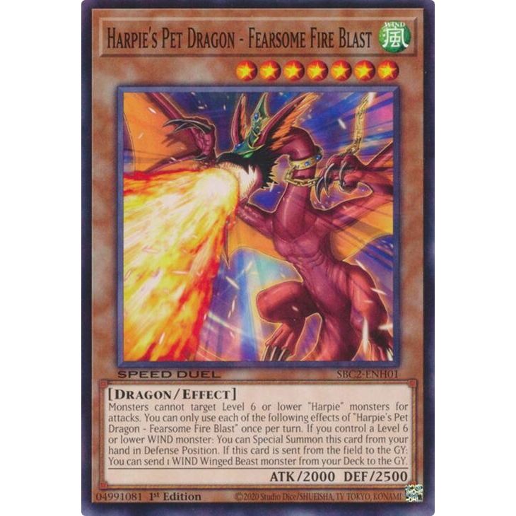 Image for Harpie's Pet Dragon - Fearsome Fire Blast (SBC2-ENH01) (SBC2) - YuGiOh