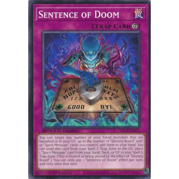 Image for Sentence of Doom (SBC2-ENE23) (SBC2) - YuGiOh