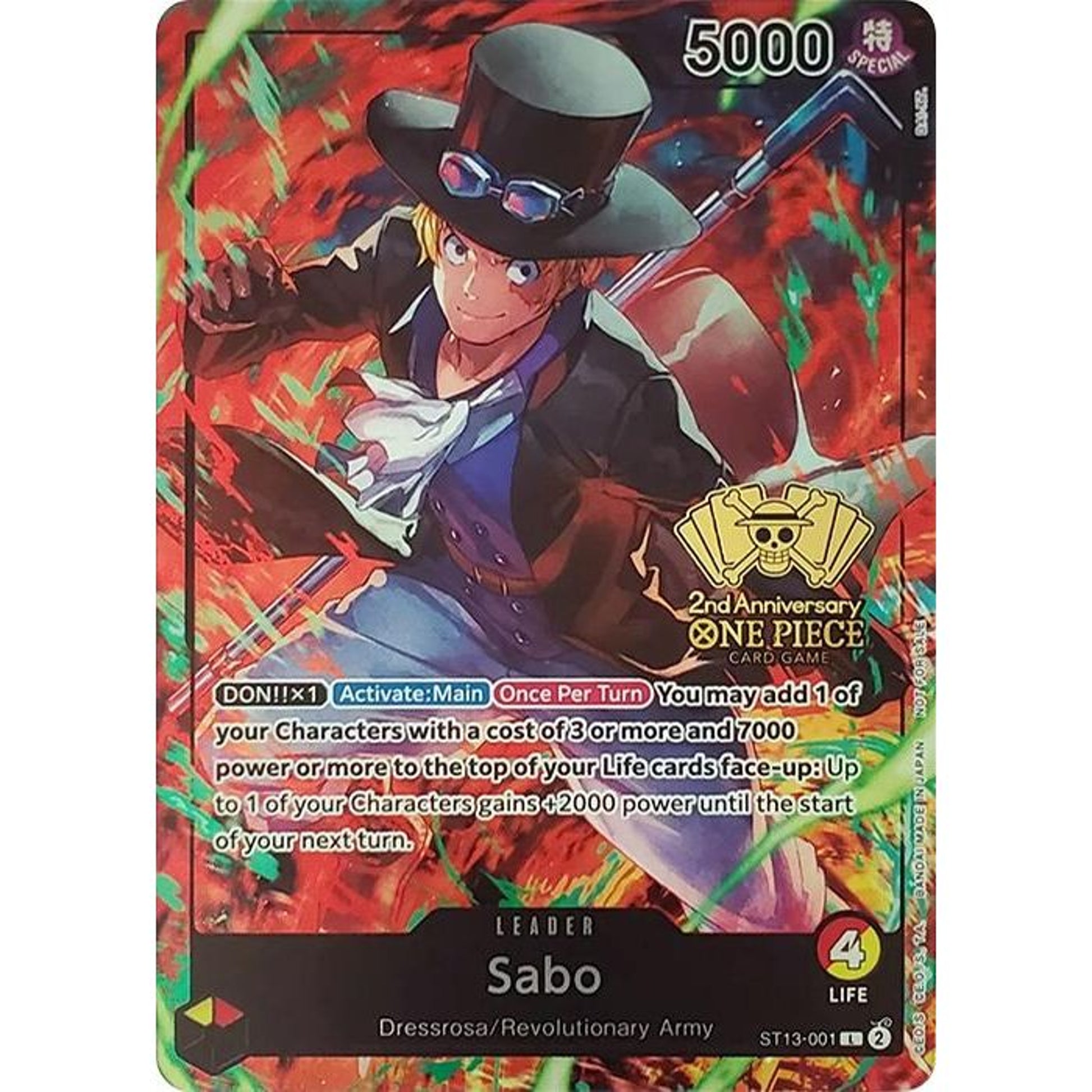 Image for Sabo (2nd Anniversary Tournament) (ST13-001) (OP-PR) - One Piece Card Game