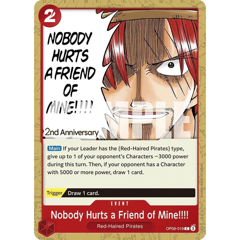 Image for Nobody Hurts a Friend of Mine!!!! (OP09-019) (OP09 ANN) - One Piece Card Game