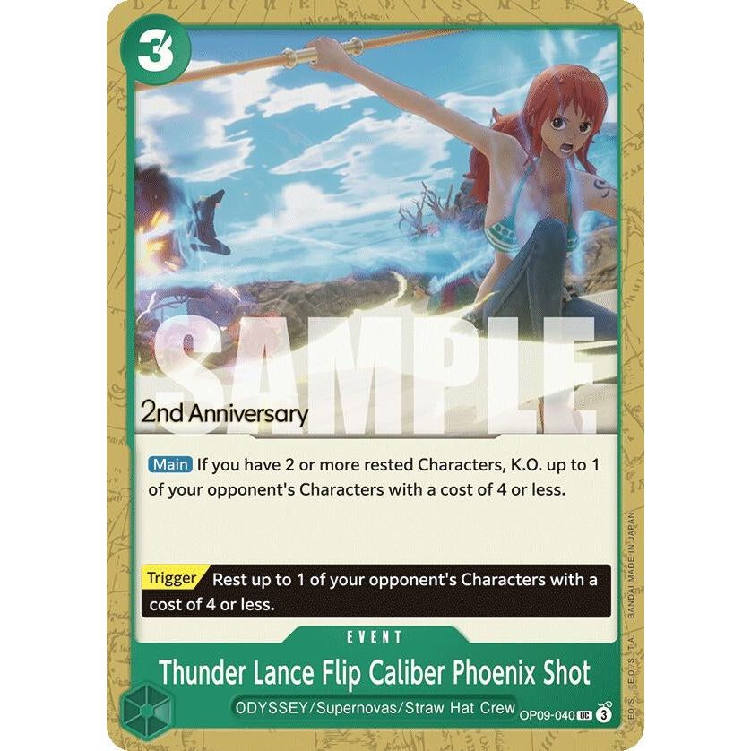 Image for Thunder Lance Flip Caliber Phoenix Shot (OP09-040) (OP09 ANN) - One Piece Card Game