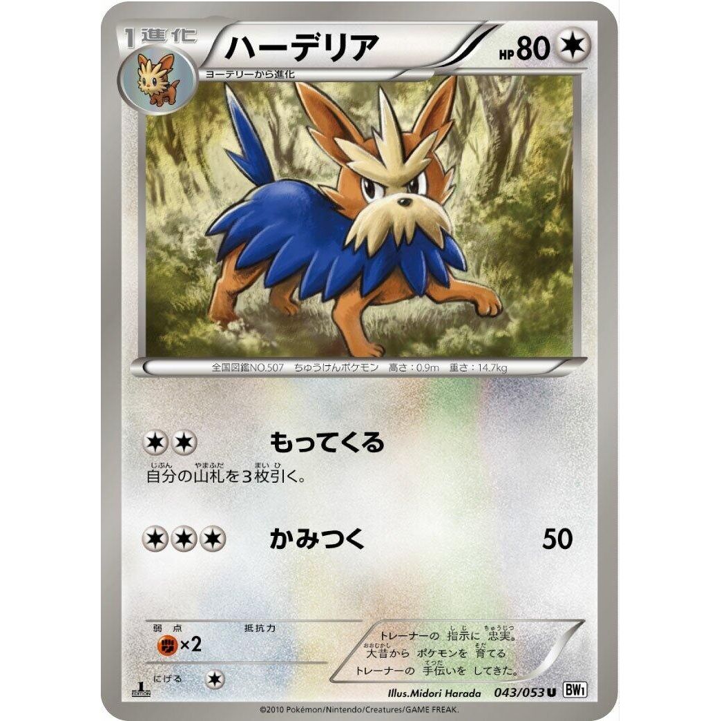 Image for Herdier (043/053) (BW1) - Pokemon Japan