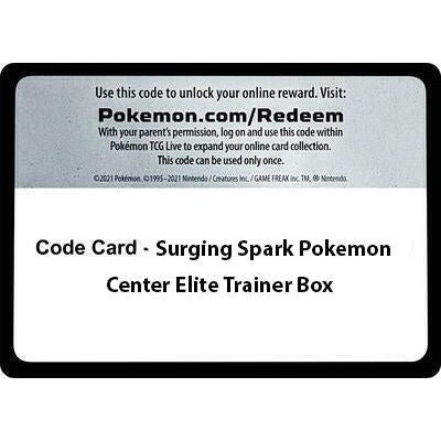 Image for Code Card - Surging Sparks Pokemon Center Elite Trainer Box (SSP) - Pokemon